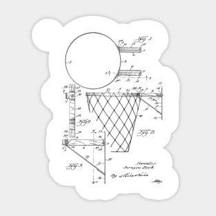 Basketball Goal Vintage Patent Hand Drawing Sticker
